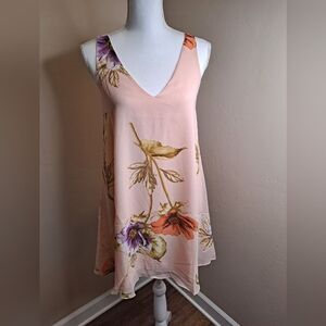 NWT Three Eighty Two Juliana Trapeze Mini Dress - Light Pink Floral  - size XS